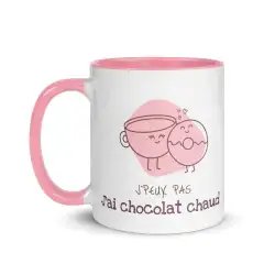 Mug "J'peux pas j'ai chocolat chaud" | Version Rose Mignonne