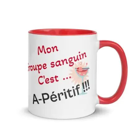 Mug "Groupe Sanguin A-péritif" | Version Rouge Sanguin