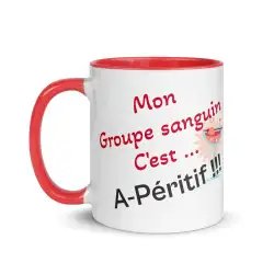 Mug "Groupe Sanguin A-péritif" | Version Rouge Sanguin