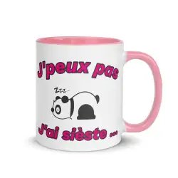 Mug "J'peux pas j'ai sieste" Panda | Version Rose Cocooning