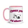 Mug "J'peux pas j'ai sieste" Panda | Version Rose Cocooning