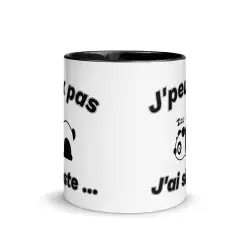 Mug "J'peux pas j'ai sieste" Panda | Version Design Noire