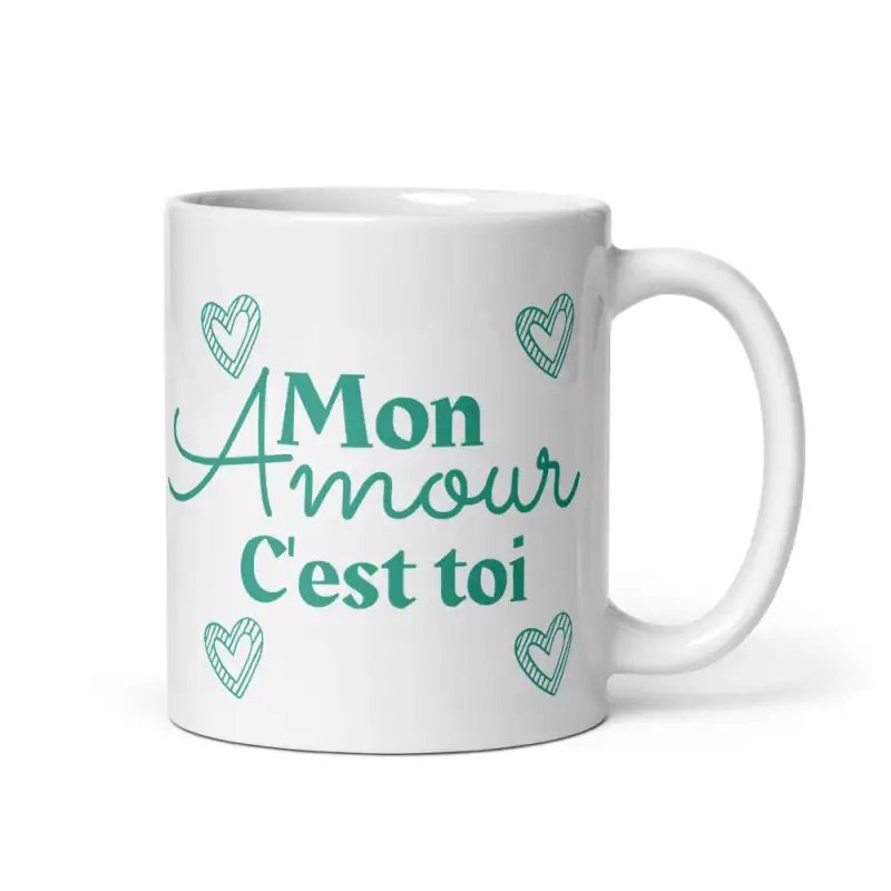 Mug "Mon amour c'est toi" | Cadeau Couple Vert Sincère