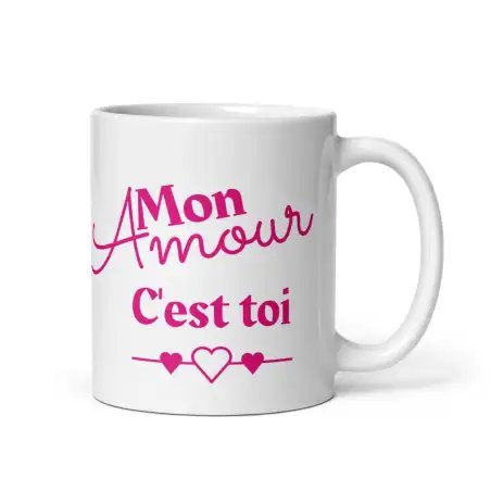 Mug "Mon amour c'est toi" | Cadeau Romantique Rose Tendre