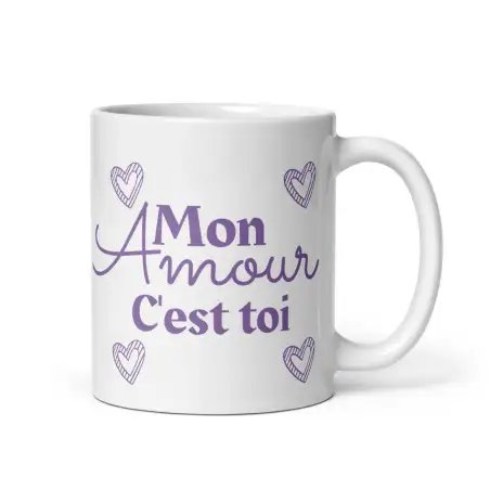 Mug "Mon amour c'est toi" | Cadeau Romantique Mauve