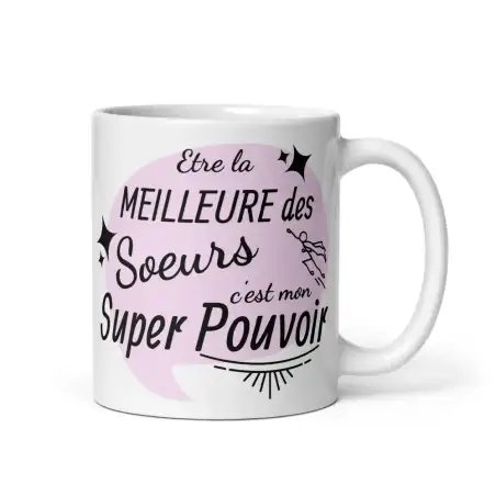 Mug "Sœur Super Pouvoir" | Cadeau Super Sœur