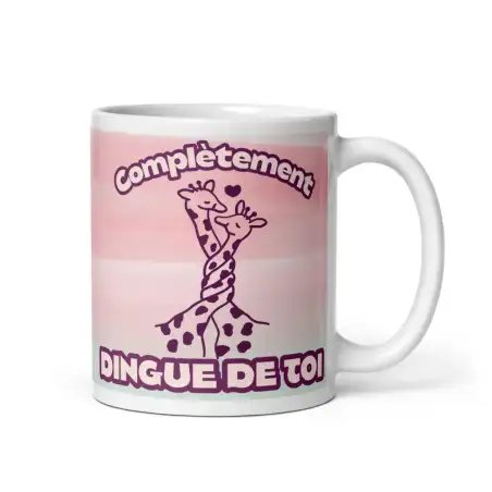 Mug "Complètement dingue de toi" | Cadeau Couple Passionné