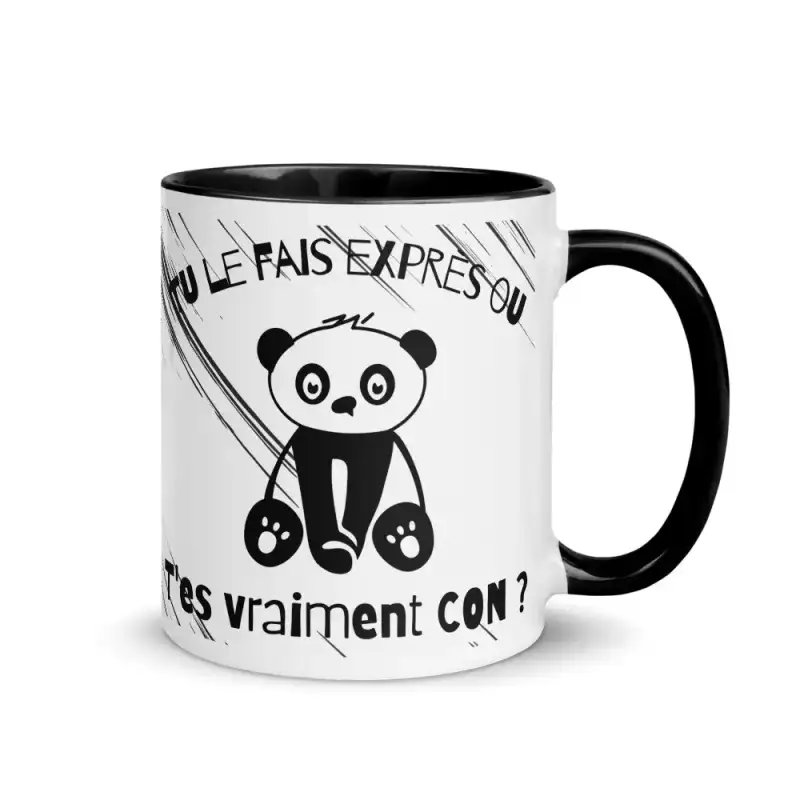 Mug "Tu fais exprès ou...?" | Version Design Noire