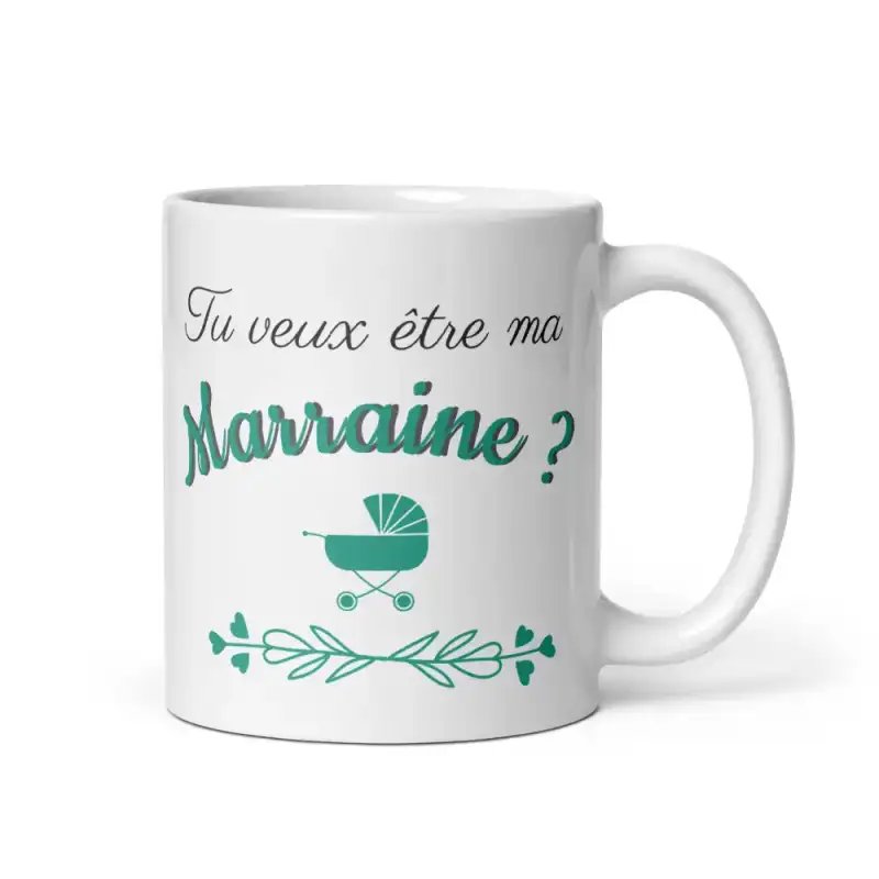 Mug Tu Veux Être Ma Marraine Vert: Cadeau Idéal pour Demande Marrai