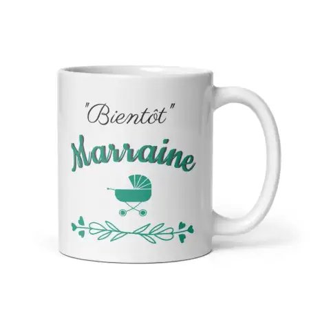 Mug "Bientôt Marraine" | Annonce Fraîche & Optimiste