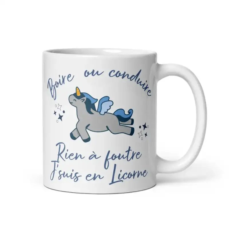 Mug "Je rentre en Licorne" | Cadeau Humour Apéro Bleu