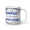 Mug "Je suis compliqué" | Cadeau Homme Bleu Épuré