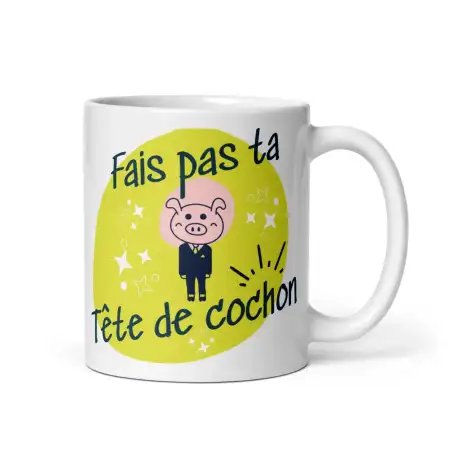 Mug "Tête de Cochon" | Cadeau Humour Vert & Original