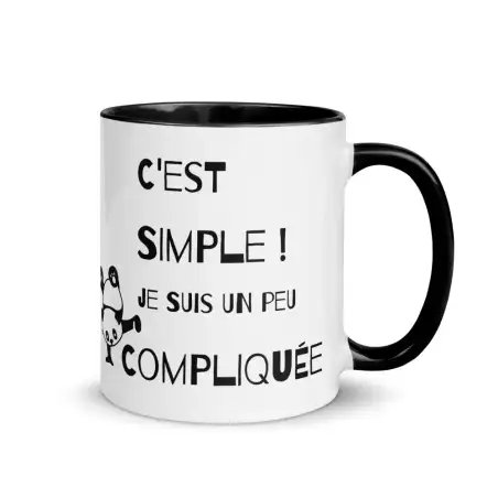 Mug "Je suis compliquée" Panda Dark | Cadeau Femme Humour Noir