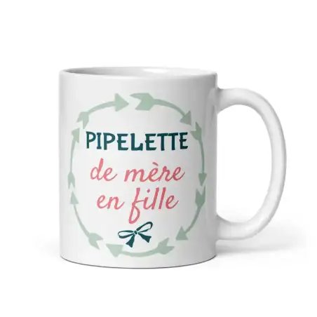 Mug Mère Fille "Pipelette" | Idée Cadeau Duo Original & Drôle
