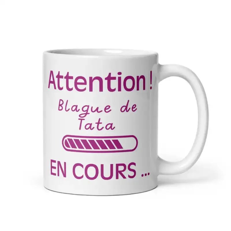 Mug "Blague de Tata" | Cadeau Tante Humour Mauve