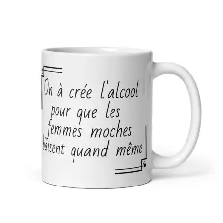 Mug "On a créé l'alcool..." | Cadeau Humour Femme Apéro