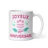 Mug "Joyeux Anniversaire" | Cadeau d'Anniversaire Rose Festif