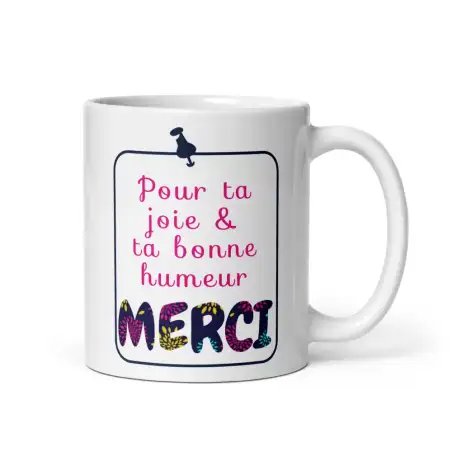 Mug "Merci pour ta Bonne Humeur" | Cadeau Rose Affectueux