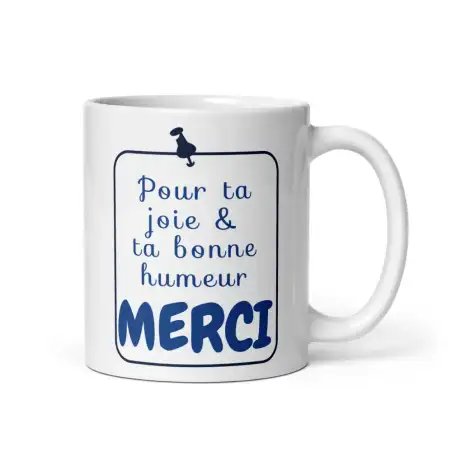 Mug "Merci pour ta Bonne Humeur" | Cadeau Bleu Sérénité