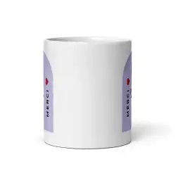 Mug "Merci" Floral Mauve | Cadeau Doux & Tendre de Remerciement