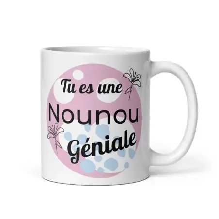Mug "Nounou Géniale" | Cadeau Nounou Chouette & Gentille