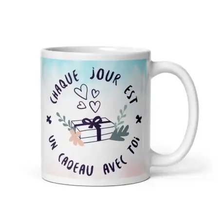 Mug Amour "Chaque jour est un cadeau" | Cadeau Couple Romantique