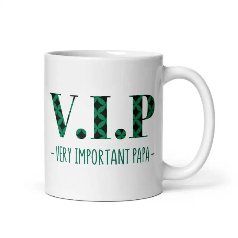 Mug "V.I.P. Very Important Papa" | Cadeau Papa Vert Original