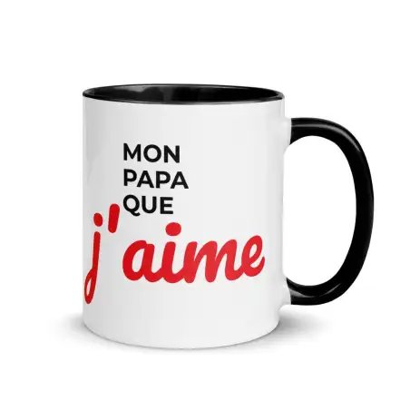 Mug "Mon papa que j'aime" | Cadeau Papa Design Noir