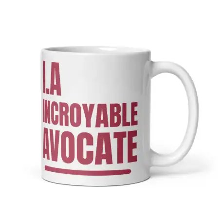 Mug "Incroyable Avocate" I.A. | Cadeau Humour pour Avocate, Droit