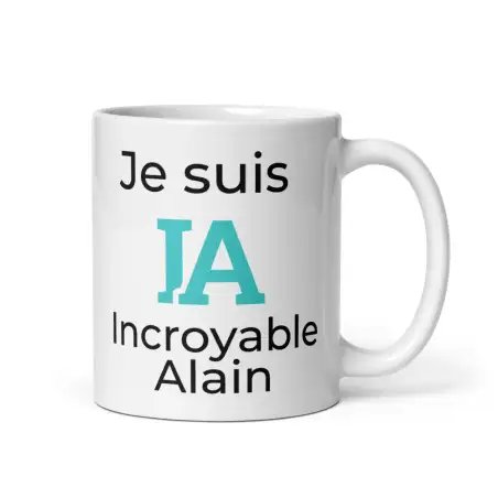 Mug Prénom "Incroyable Alain" I.A. | Style Design Turquoise