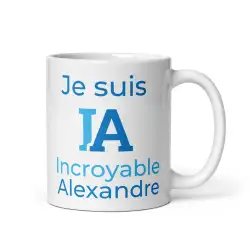 Mug Prénom "Incroyable Alexandre" I.A. | Style Bleu Bicolore
