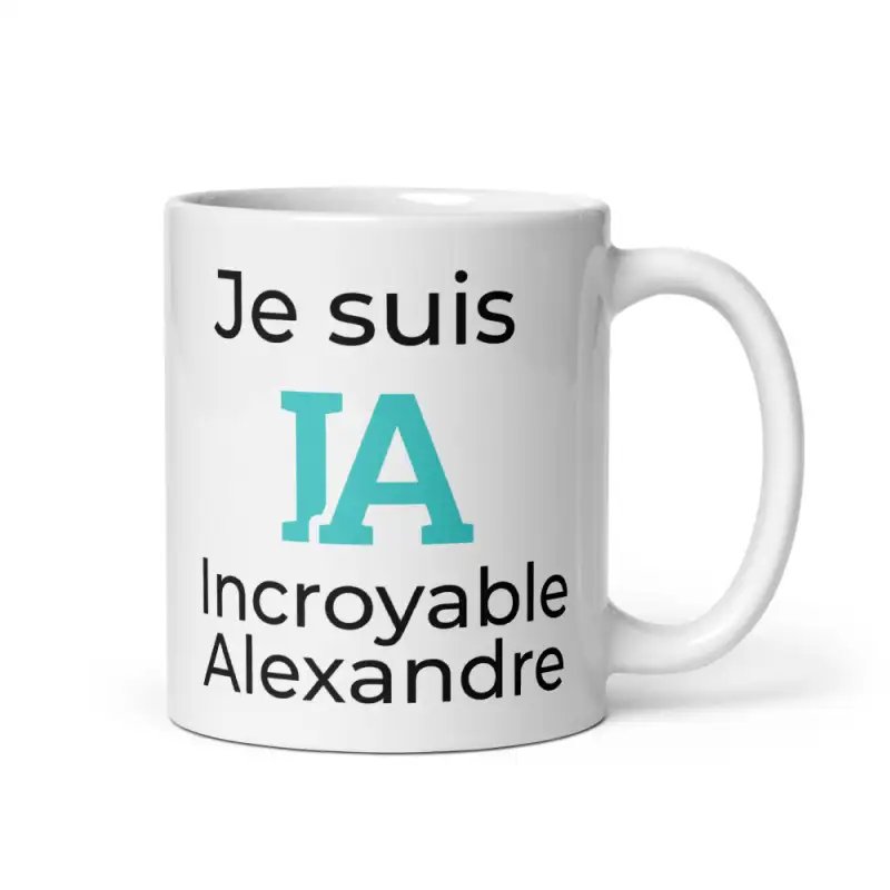 Mug Prénom "Incroyable Alexandre" I.A. | Style Design Turquoise