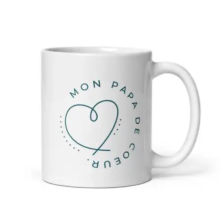 Mug "Papa de cœur" | Cadeau Beau-père & Père de Cœur