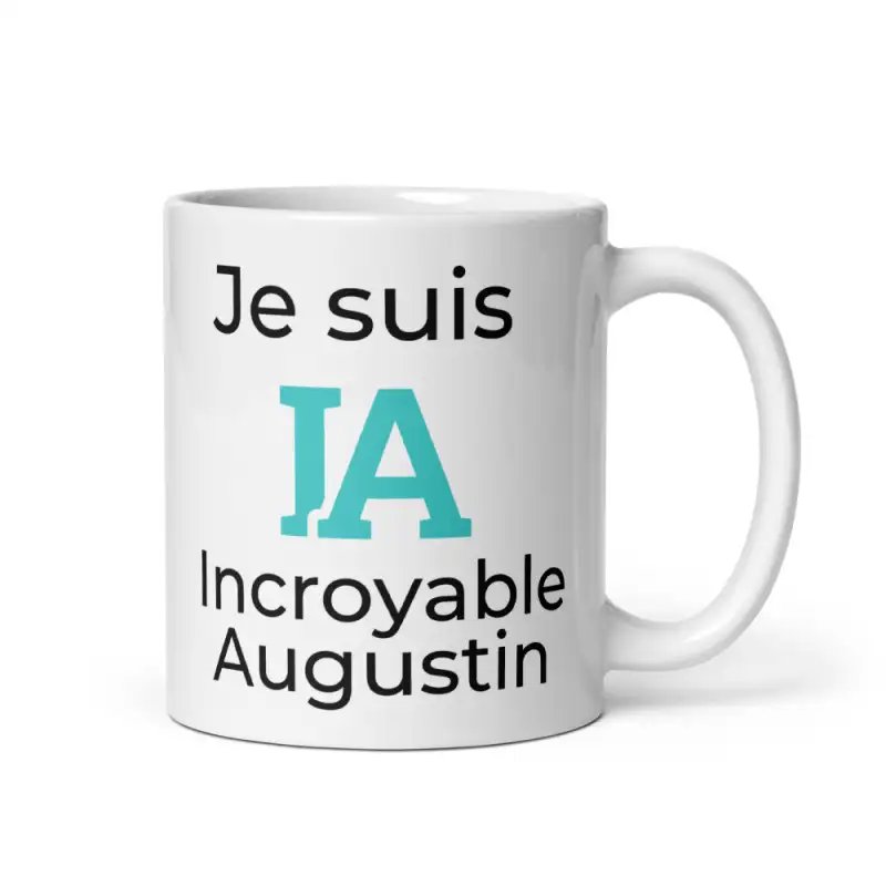 Mug Prénom "Incroyable Augustin" I.A. | Style Design Turquoise