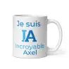 Mug Prénom "Incroyable Axel" I.A. | Style Bleu Bicolore