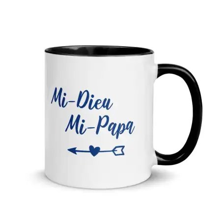 Mug "Mi-Dieu Mi-Papa" | Cadeau Papa Humour