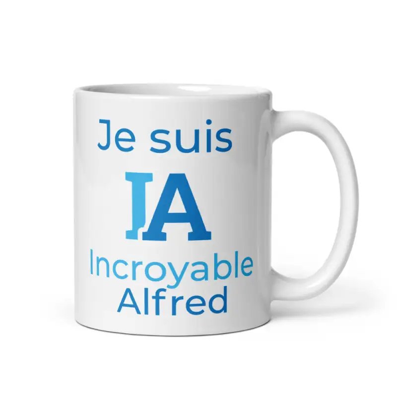Mug Prénom "Incroyable Alfred" I.A. | Style Bleu Bicolore