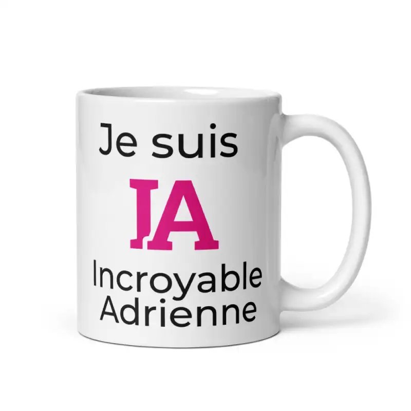 Mug Prénom "Incroyable Adrienne" I.A. | Style Rose Pétillant