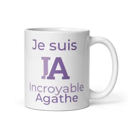 Mug Prénom "Incroyable Adrienne" I.A. | Style Mauve Douceur