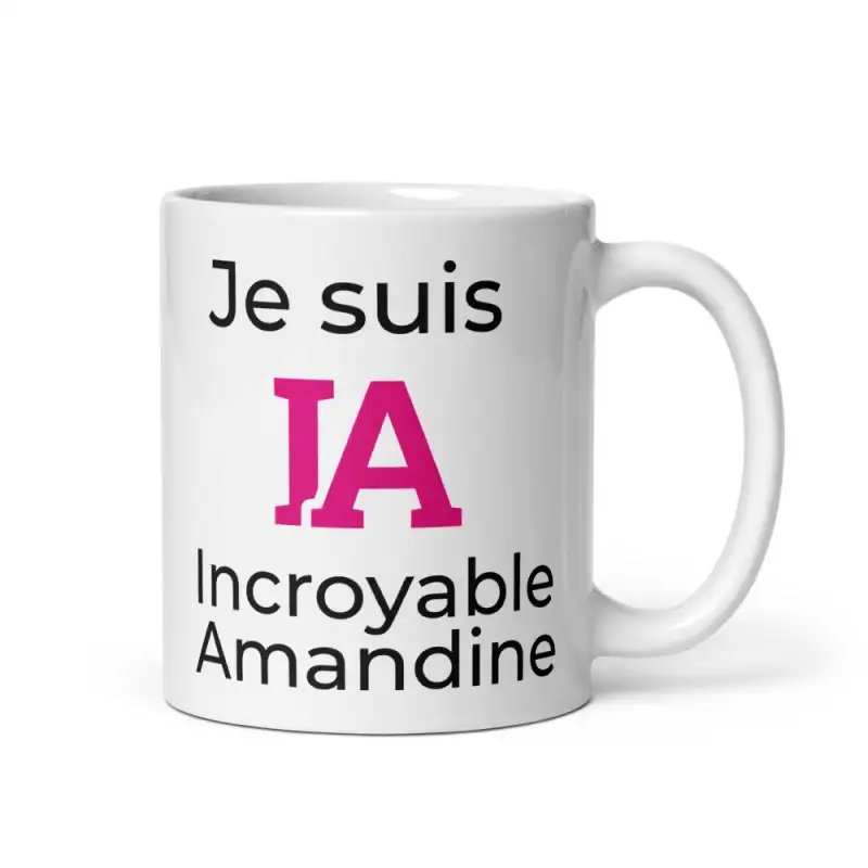 Mug Prénom "Incroyable Amandine" I.A. | Style Rose Pétillant