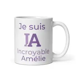 Mug Prénom "Incroyable Amélie" I.A. | Style Mauve Douceur