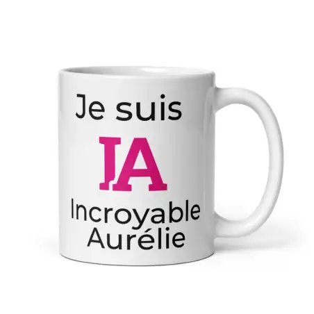Mug Prénom "Incroyable Aurélie" I.A. | Style Rose Pétillant