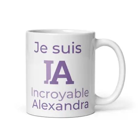 Mug Prénom "Incroyable Alexandra" I.A. | Style Mauve Douceur