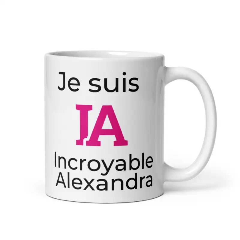 Mug Prénom "Incroyable Alexandra" I.A. | Style Rose Pétillant