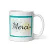 Mug "Merci" Style Carte | Cadeau Remerciement Turquoise