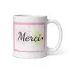 Mug "Merci" Style Carte | Cadeau Remerciement Rose