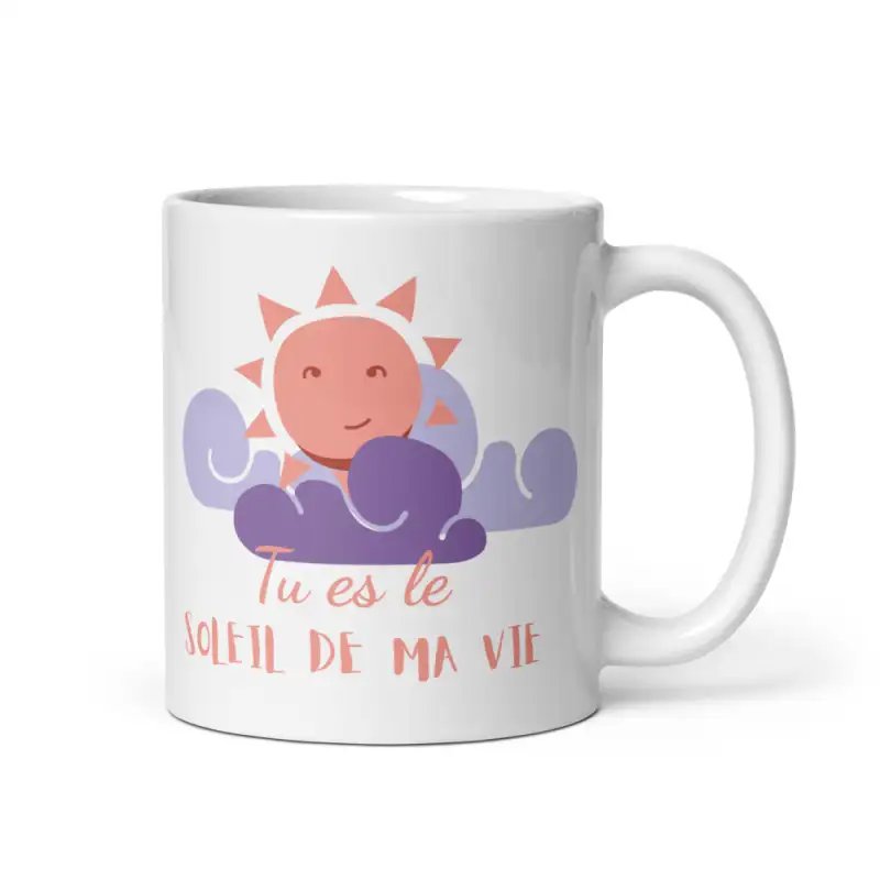Mug "Tu es le soleil de ma vie" | Cadeau Romantique Mauve
