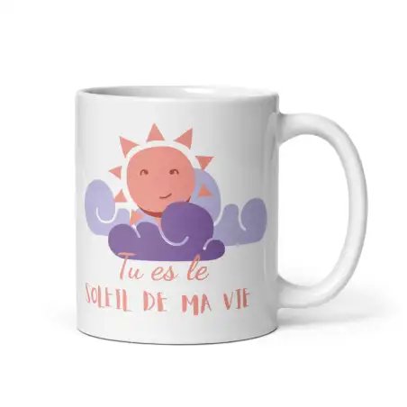 Mug "Tu es le soleil de ma vie" | Cadeau Romantique Mauve