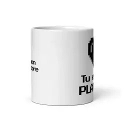 Mug "Mon Player 2" | Cadeau Couple Gamer & Geek (Noir)